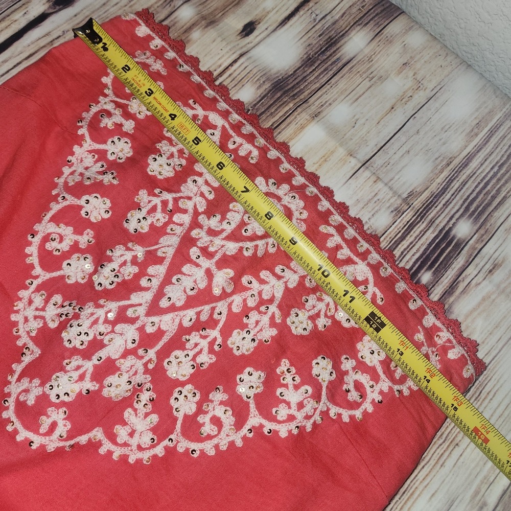 CYNTHIA ROWLEY Swim CoverUp Dress L Strapless Sequin Embroidered‎ Boho Cottage - Picture 11 of 15